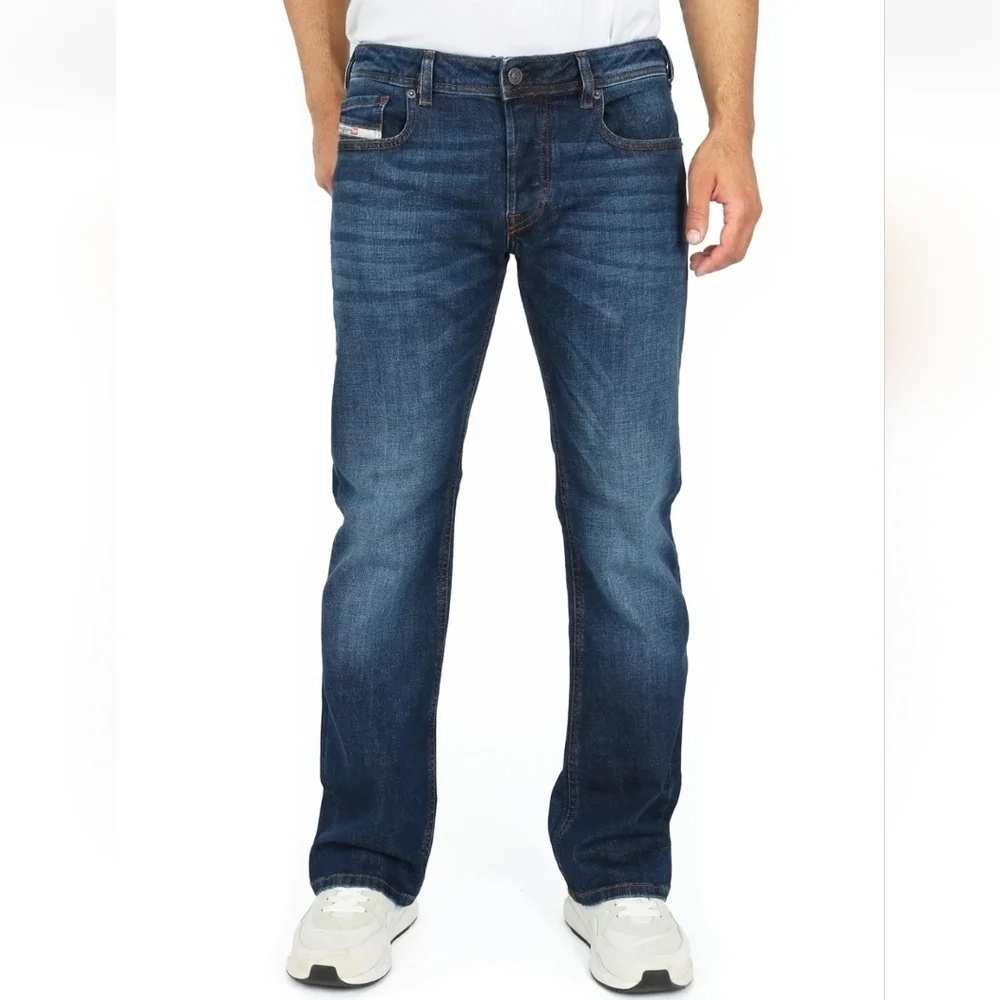 Diesel Mens Zatiny Regular Fit Bootcut Stretch Jeans Size 40 X 30 Dark Wash